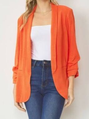 Entro Red Open-Front Draped Cardigan Size XL